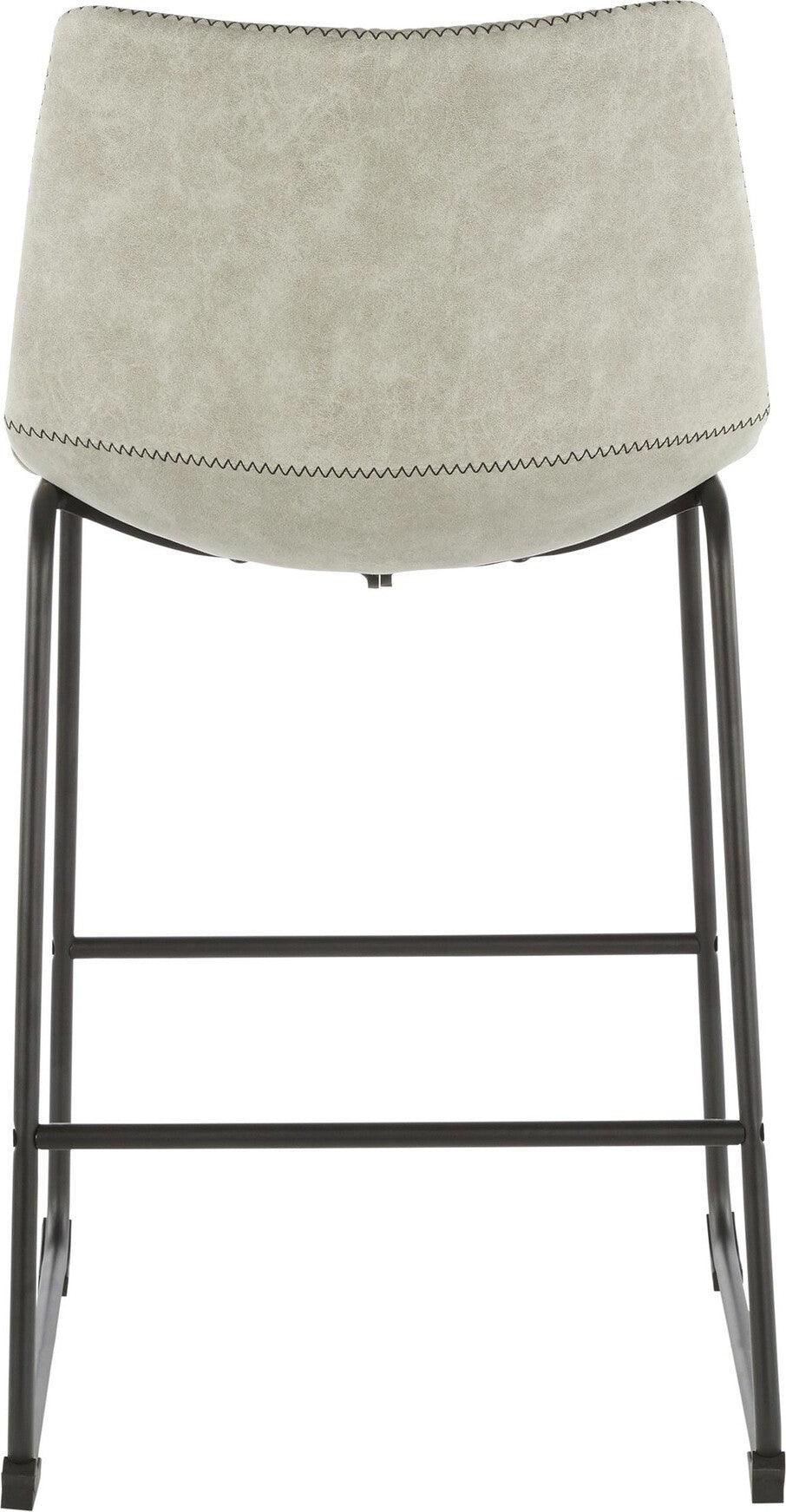 Lumisource Barstools - Duke Counter Stool Black & Light Gray (Set of 2)
