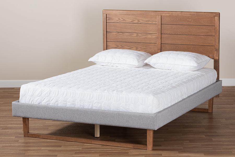 Wholesale Interiors Beds - Claudia Full Bed Light Gray & Ash walnut
