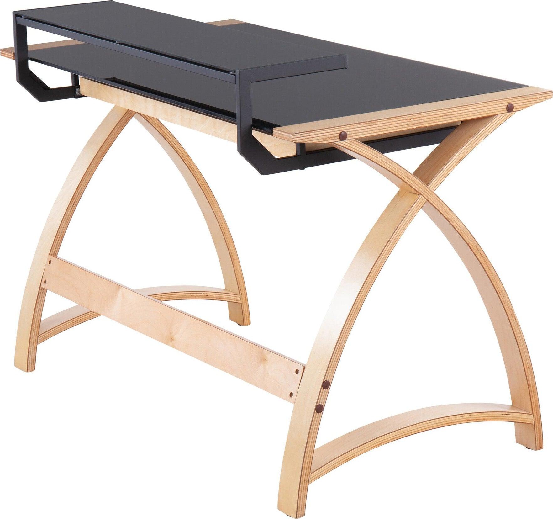Lumisource Desks - Bentley Office Desk Natural & Black