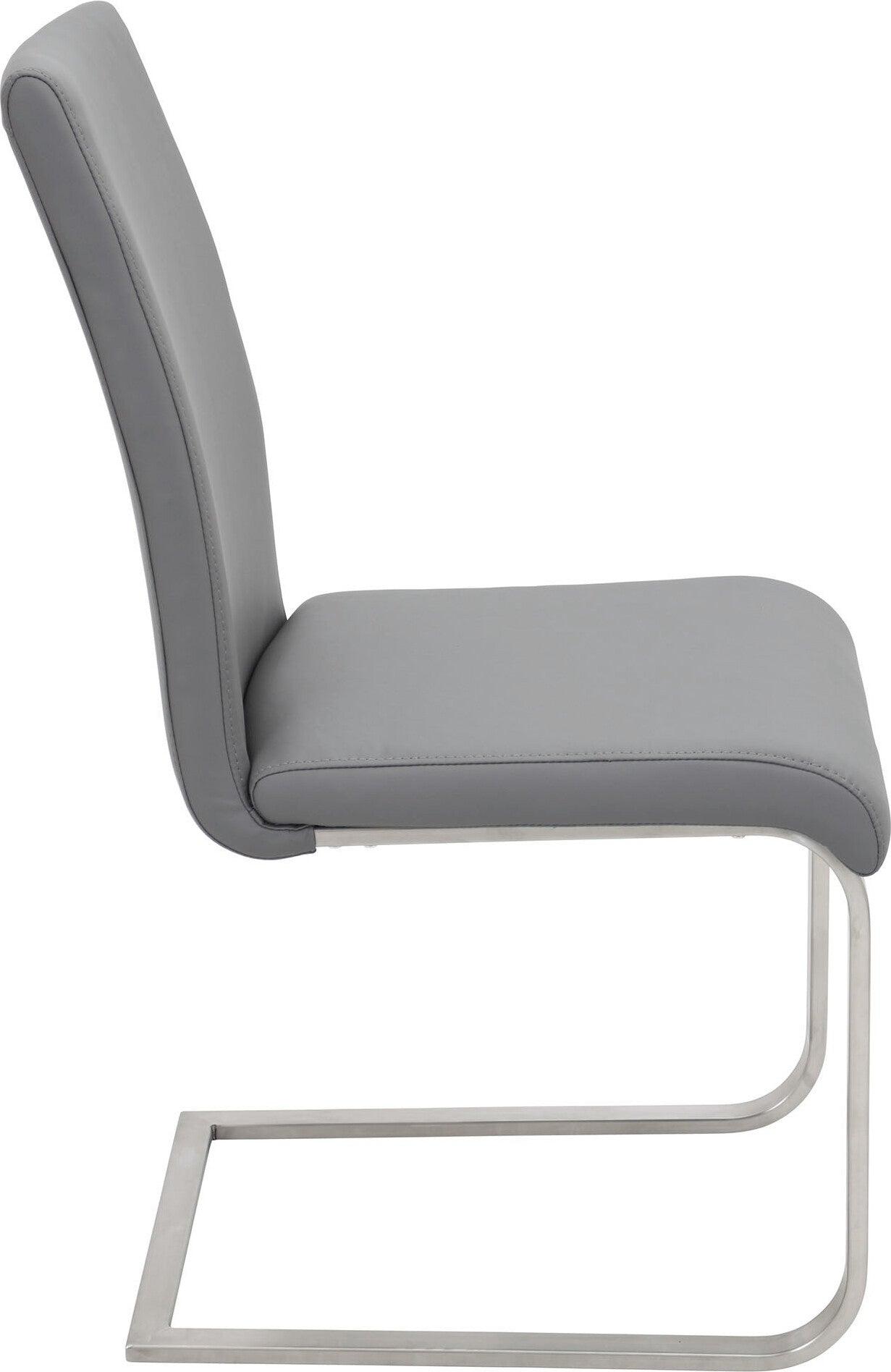 Lumisource Dining Chairs - Foster Contemporary Dining Chair in Grey Faux Leather (Set of 2)