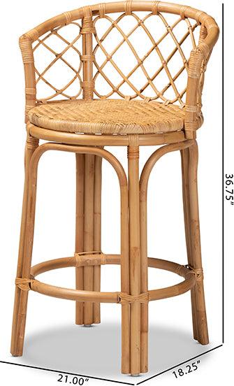 Wholesale Interiors Barstools - Orchard Modern Bohemian Natural Brown Rattan Counter Stool