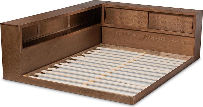 Wholesale Interiors Beds - Erie Queen Storage Bed Walnut