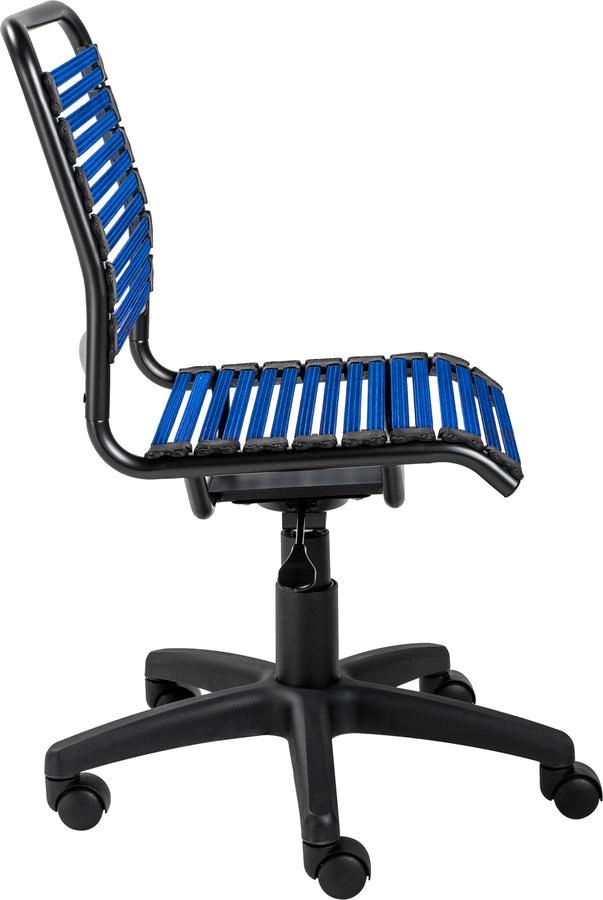 Euro Style Task Chairs - Allison Bungie Flat Low Back Office Chair Blue