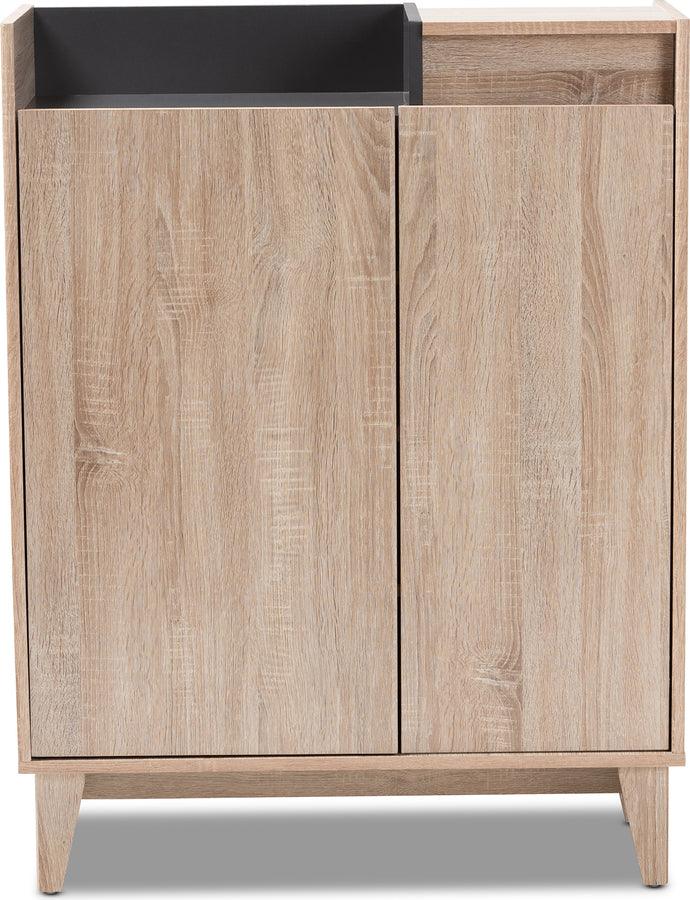 Wholesale Interiors Shoe Storage - Fella Oak Brown & Dark Gray Entryway Shoe Cabinet
