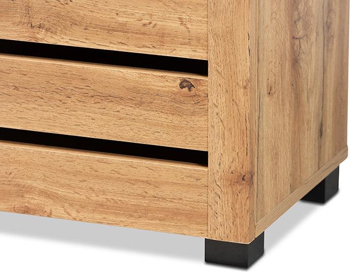 Wholesale Interiors Shoe Storage - Adalwin Oak Brown Finished Wood 2-Door Shoe Storage Cabinet