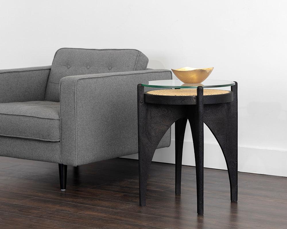 SUNPAN Side & End Tables - Adora End Table Black Glass
