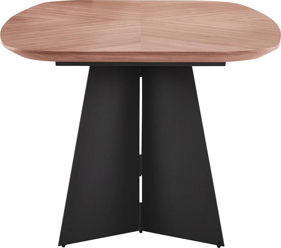 Euro Style Dining Tables - Malene 79" Dining Table Top in American Walnut with Matte Dark Gray Base