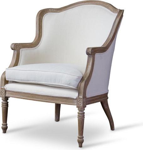 Chavanon wood & cotton traditional french accent chair sales