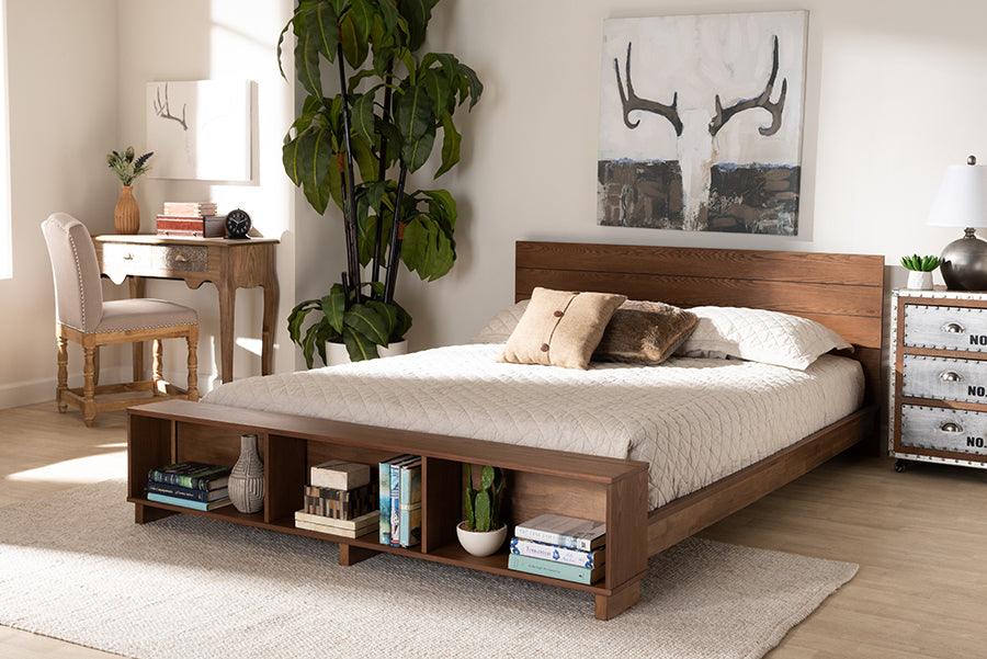 Wholesale Interiors Beds - Regina Full Storage Bed Ash walnut