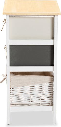Wholesale Interiors Bedroom Organization - Diella Modern and Contemporary Multi-Colored Wood 2-Drawer Storage Unit with Basket