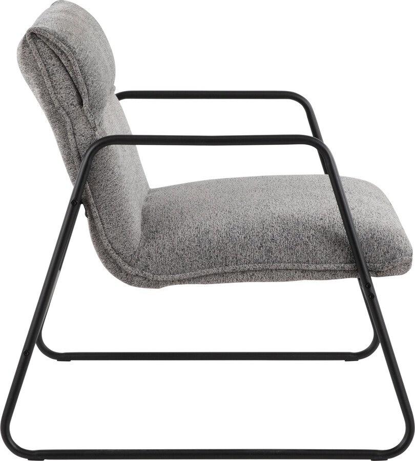 Lumisource Accent Chairs - Casper Arm Chair 31.5" Black Steel & Gray Noise Fabric