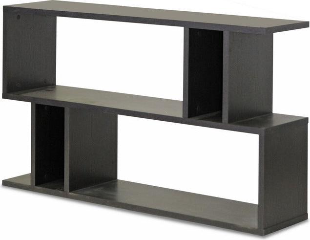 Wholesale Interiors Bookcases & Display Units - Goodwin 2-Level Dark Brown Modern Bookshelf
