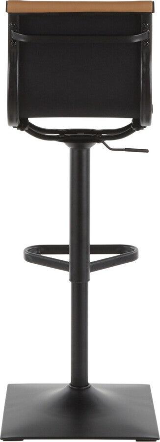 Lumisource Barstools - Masters Contemporary Barstool in Black Metal and Camel Faux Leather