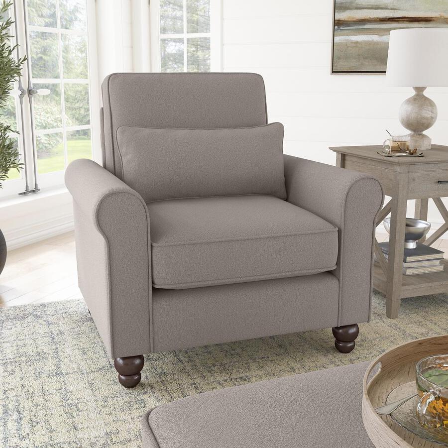 Bush Business Furniture Accent Chairs - Accent Chair with Arms Beige Herringbone Fabric K