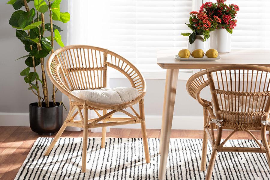 Wholesale Interiors Dining Chairs - Adrina Modern Bohemian Natural Brown Rattan Dining Chair