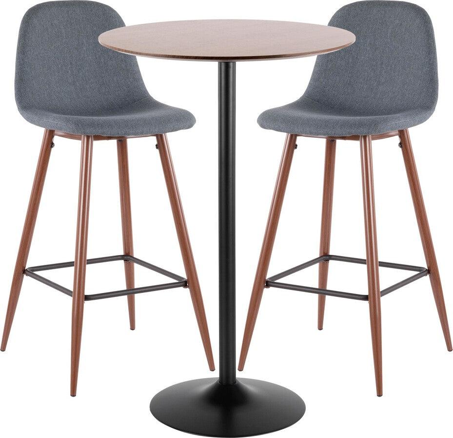 Lumisource Dining Sets - Pebble 3-Piece Mid-Century Modern Pub Set in Blue