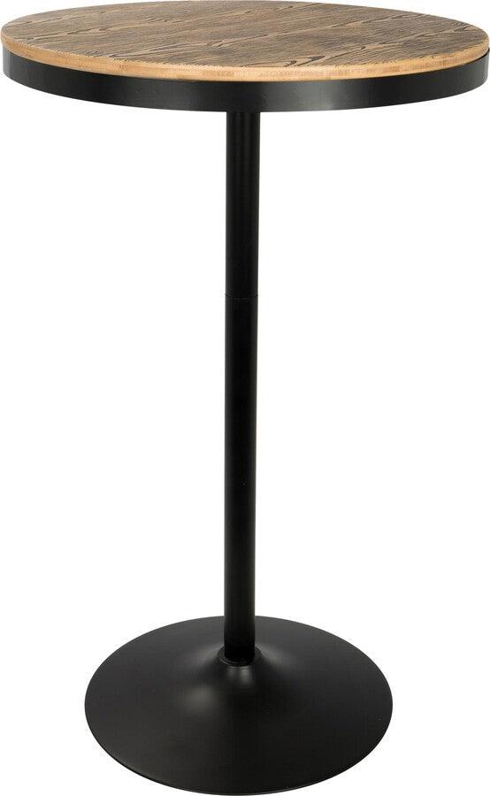 Lumisource Bar Tables - Dakota Industrial Adjustable Bar / Dinette Table in Black