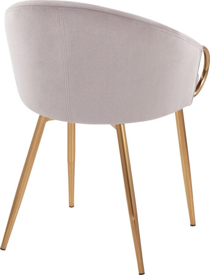 Lumisource Accent Chairs - Claire Contemporary/Glam Chair In Gold Metal & Silver Velvet