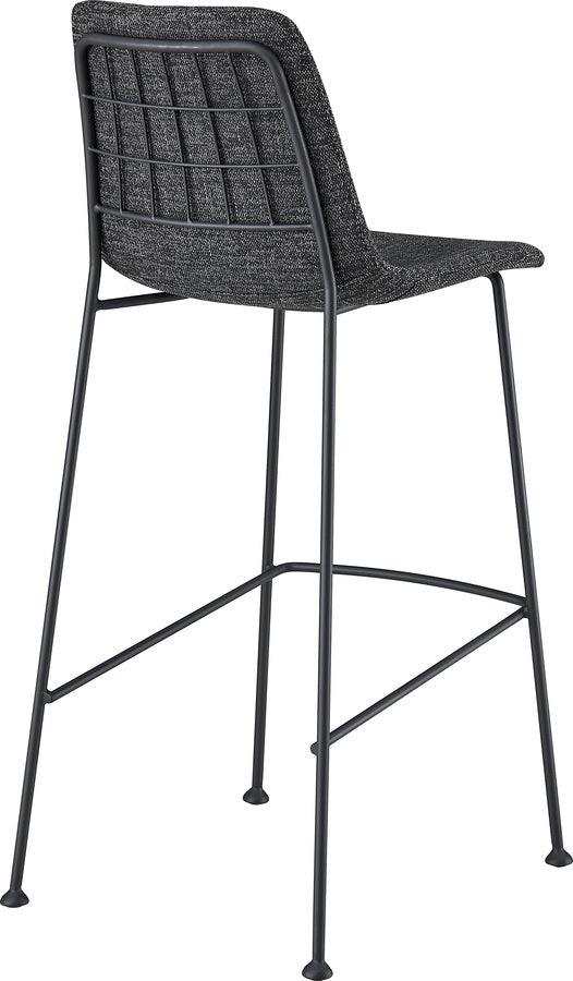 Euro Style Barstools - Elma-B Bar Stool In Black Fabric with Matte Black Frame and Legs - Set Of 2