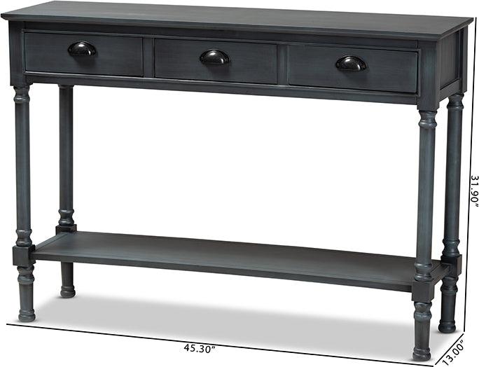 Wholesale Interiors Consoles - Garvey French Provincial Grey Finished Wood 3-Drawer Entryway Console Table