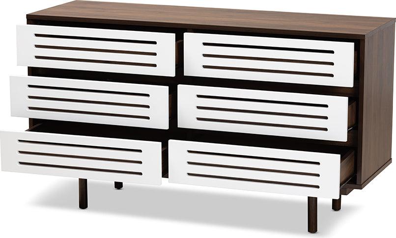 Wholesale Interiors Dressers - Meike 46.53" Dresser Walnut & White