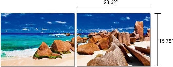 Wholesale Interiors Wall Art - Tasmanian Tide Mounted Photography Print Diptych Multicolor