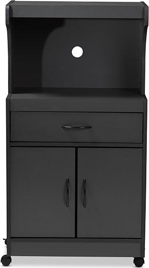 Wholesale Interiors Kitchen Storage & Organization - Tannis Modern and Contemporary Dark Grey Finished Kitchen Cabinet