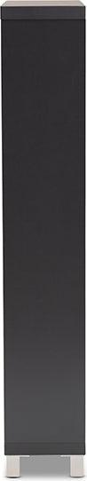 Wholesale Interiors Shoe Storage - Simms Contemporary Dark Grey Wood Shoe Storage Cabinet with 6 Fold-Out Racks