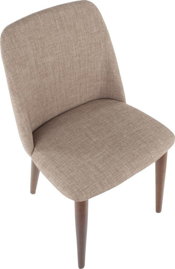 Lumisource Dining Chairs - Tintori Contemporary Dining Chair in Brown Fabric - Set of 2