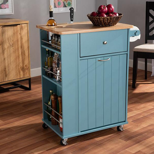 Blue microwave cart deals