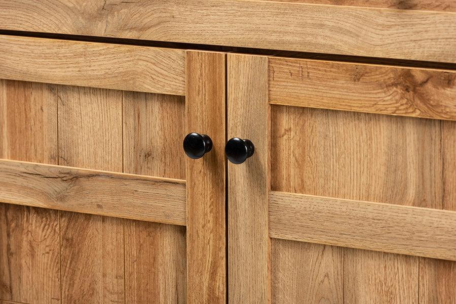 Wholesale Interiors Shoe Storage - Glidden Oak Brown Finished Wood 1-Drawer Shoe Storage Cabinet