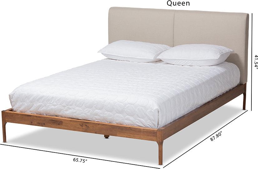 Wholesale Interiors Beds - Aveneil Queen Bed Beige & Walnut Brown