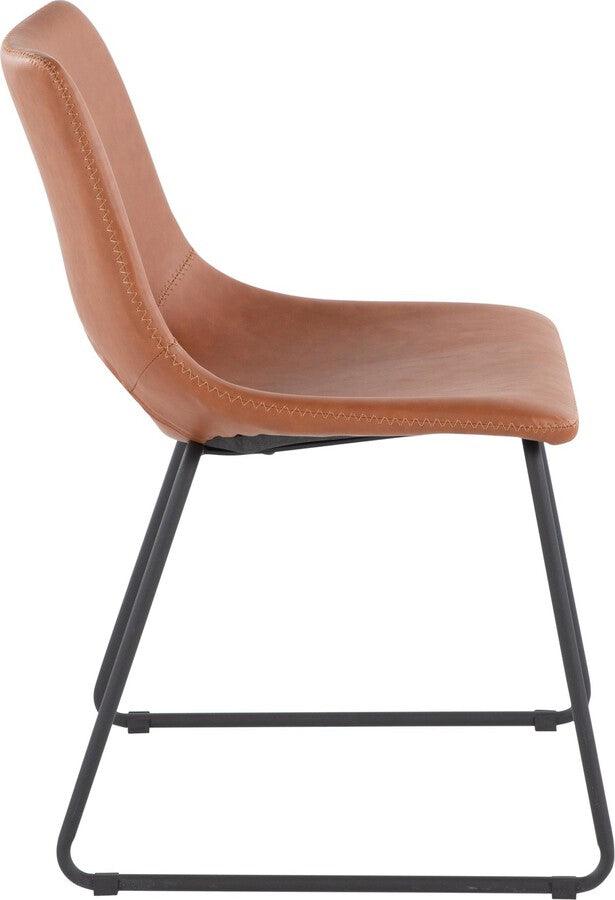 Lumisource Dining Chairs - Robbi Contemporary Dining Chair In Black Steel & Camel Faux Leather (Set of 2)