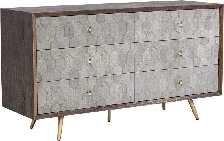 SUNPAN Dressers - Aniston Dresser - Dark Mango - Taupe Shagreen