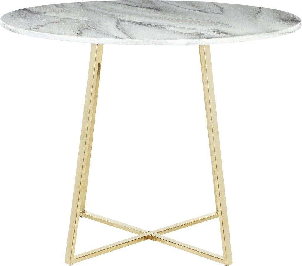 Lumisource Dining Tables - Cosmo Contemporary/Glam Dining Table in Gold Metal and White Marble Top