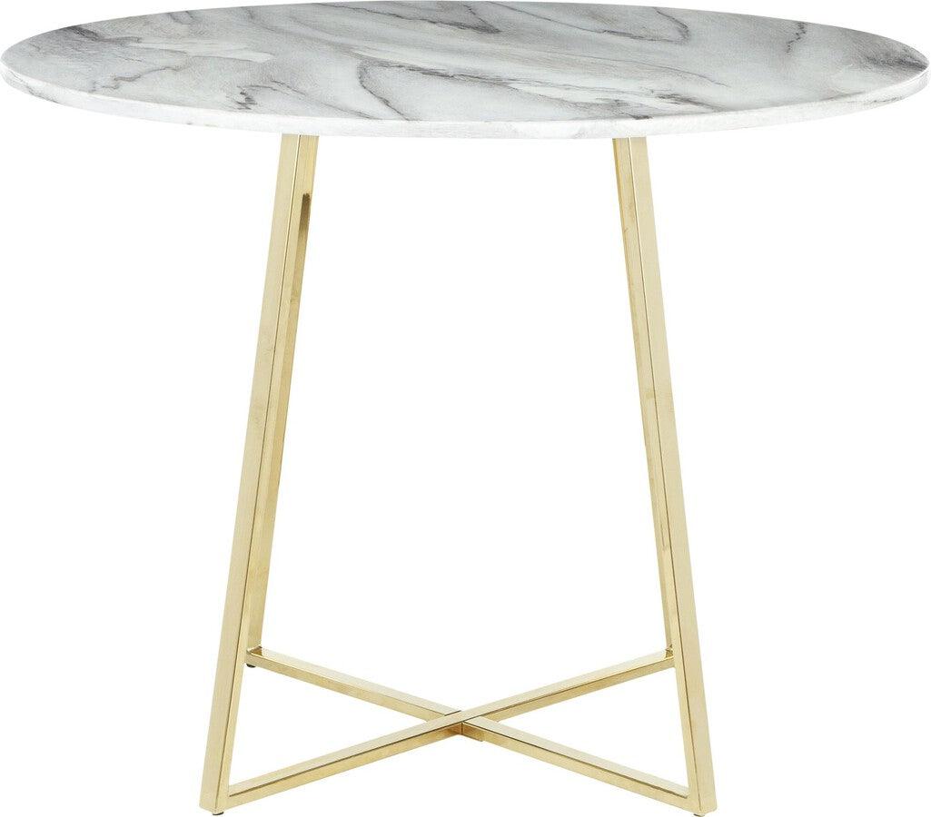Lumisource Dining Tables - Cosmo Contemporary/Glam Dining Table in Gold Metal and White Marble Top