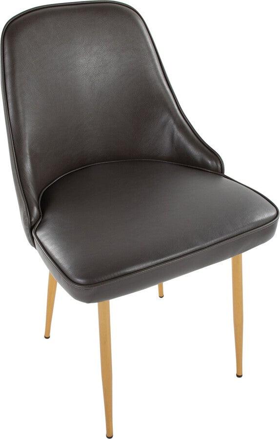 Lumisource Dining Chairs - Marcel Contemporary/Glam Dining Chair With Gold Frame & Grey Faux Leather (Set of 2)