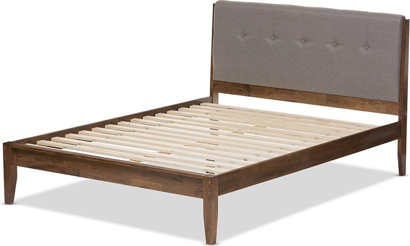 Wholesale Interiors Beds - Leyton King Bed Light Gray/Walnut Brown