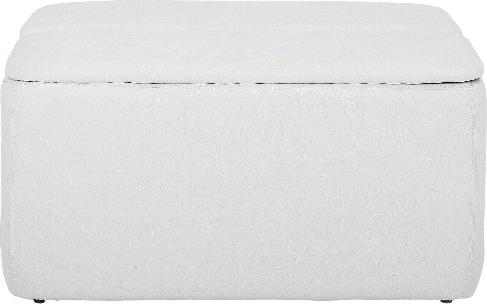 Lumisource Ottomans & Stools - Stout Contemporary Storage Ottoman Cream Fabric
