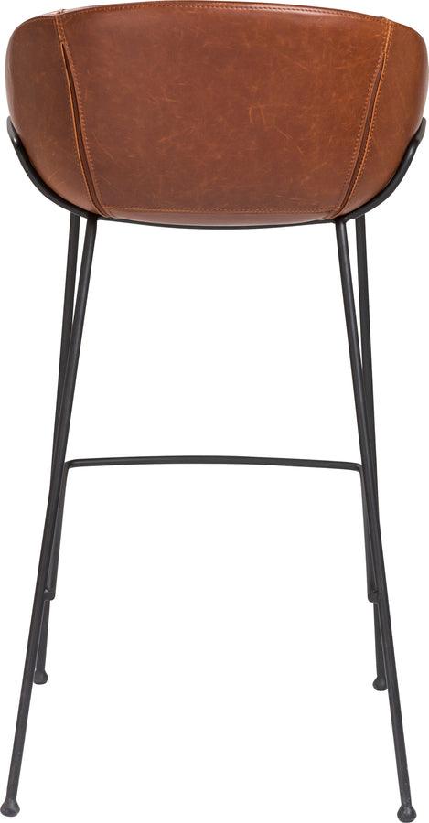Euro Style Barstools - Zach-B Bar Stool in Dark Brown and Black Frame and Legs - Set of 2
