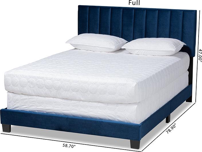 Wholesale Interiors Beds - Clare Full Bed Navy Blue & Black