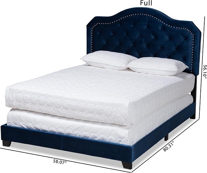 Wholesale Interiors Beds - Samantha Queen Bed Navy Blue & Black