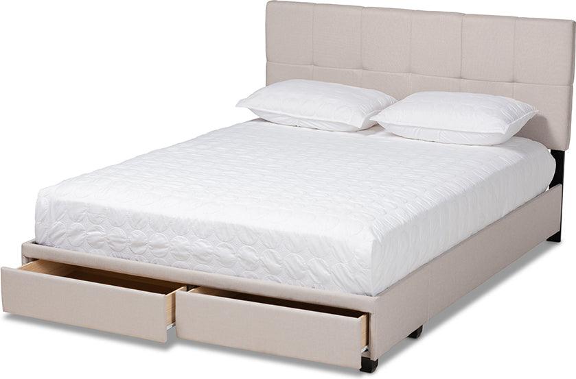 Wholesale Interiors Beds - Netti King Storage Bed Beige & Black