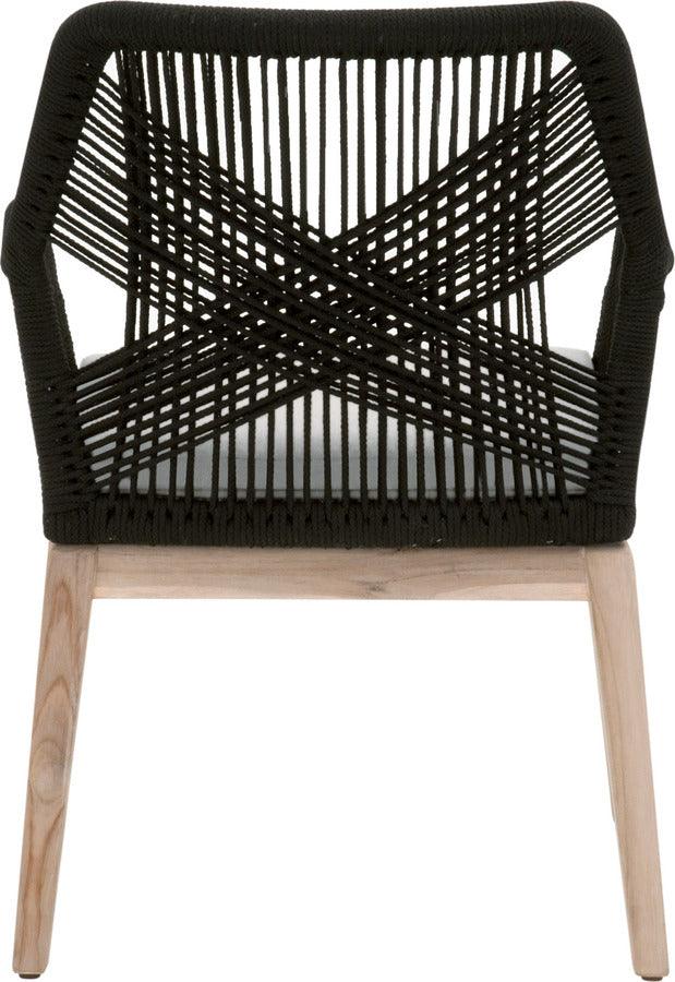 Essentials For Living Outdoor Chairs - Loom Outdoor Arm Chair Black Gray Teak (Set of 2)