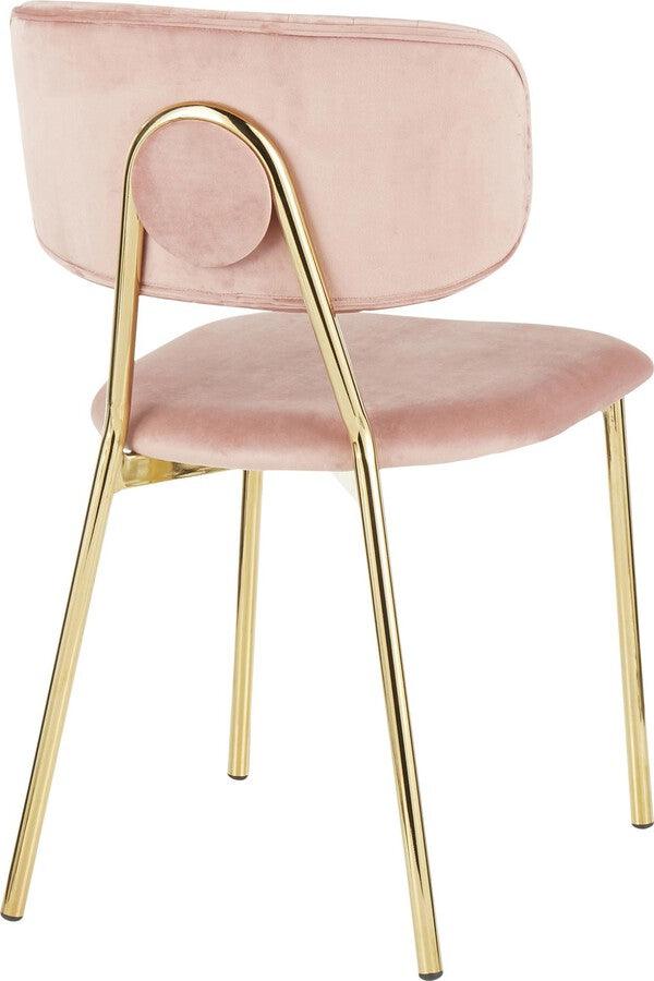 Lumisource Accent Chairs - Bouton Contemporary/Glam Chair In Gold Metal & Blush Pink Velvet (Set of 2)