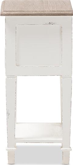 Wholesale Interiors Nightstands & Side Tables - Dauphine Nightstand White & Natural