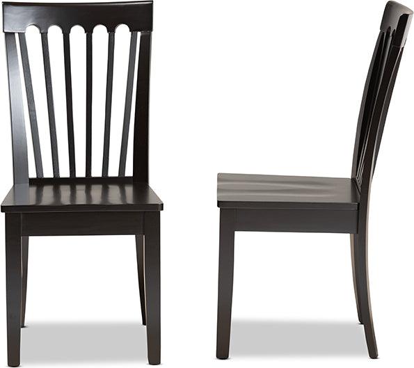 Wholesale Interiors Dining Chairs - Minette Dark Brown Finished Wood 2-Piece Dining Chair Set