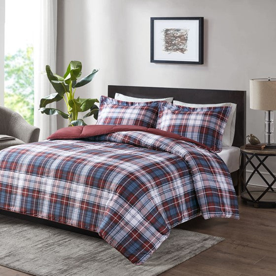 Olliix.com Comforters & Blankets - 3M Scotchgard Down Alternative All Season Comforter Set Red Twin XL