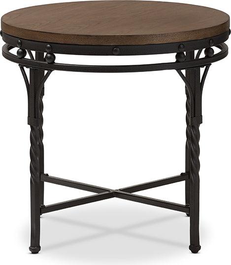 Wholesale Interiors Side & End Tables - Austin Vintage Industrial Antique Bronze Round End Table
