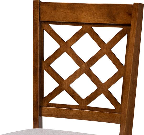 Wholesale Interiors Dining Chairs - Brigitte Grey Fabric Upholstered And Walnut Brown Finished Wood 4-Piece Dining Chair Set